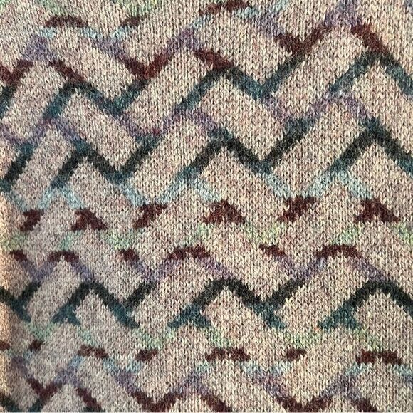Northern Isles Vintage Sweater Wool Lilac Lavender Size Medium Geometric 80s - Picture 2 of 6